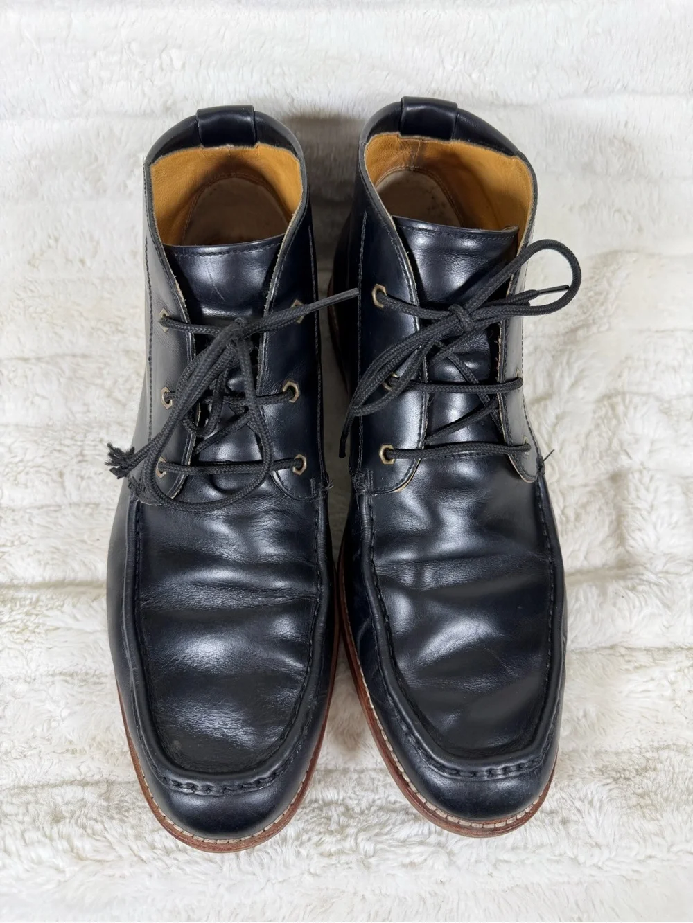 Mens Uggs Leighton Black Leather Chukka Boots Size 12 1001901